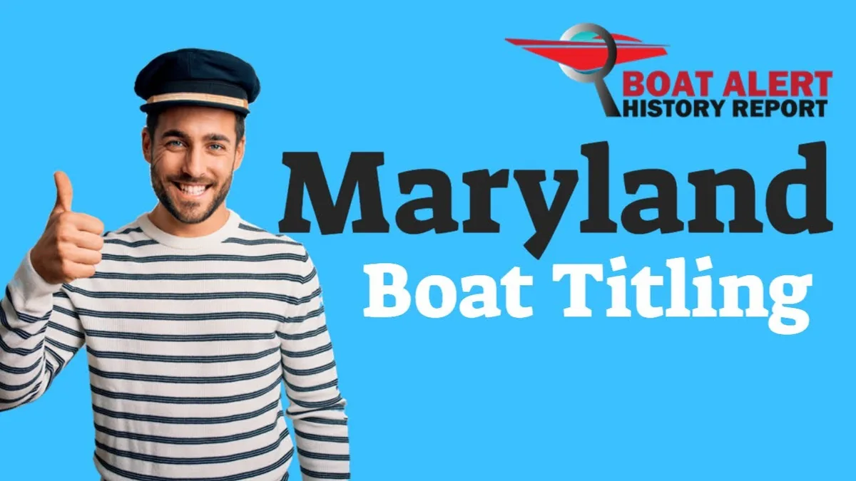 Maryland boat registration decal on hull