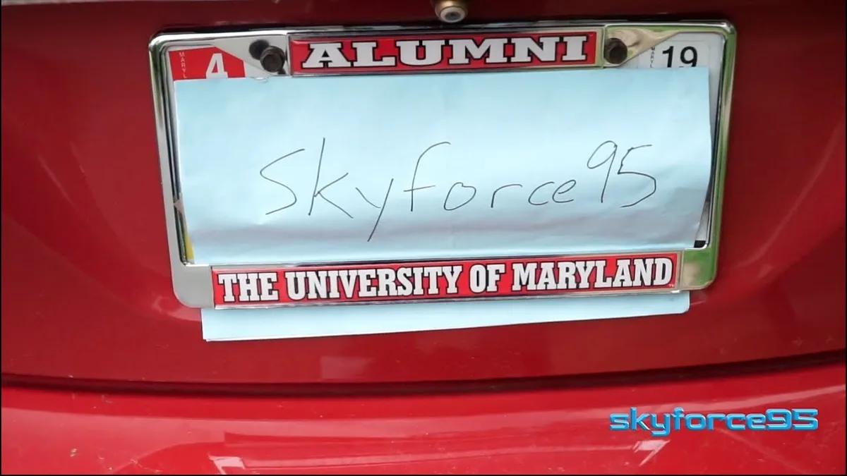 Maryland electric vehicle license plate