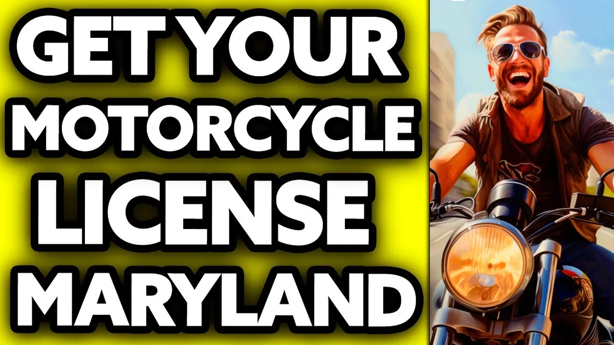 Maryland license plate on motorcycle