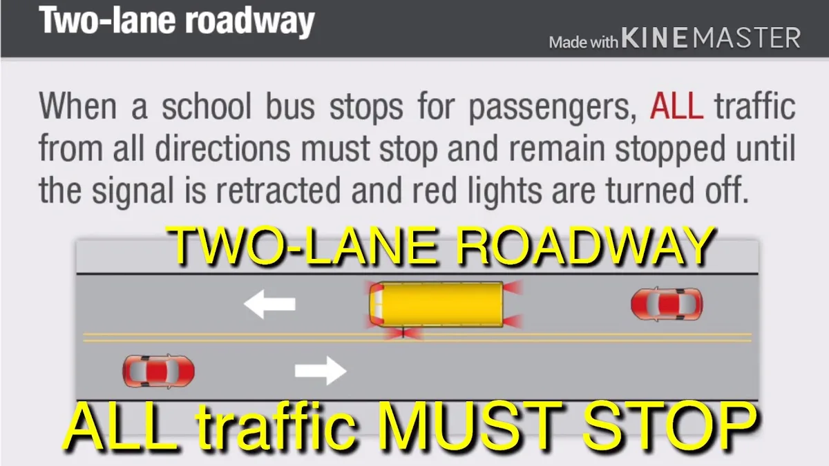 Maryland school bus stop law diagram
