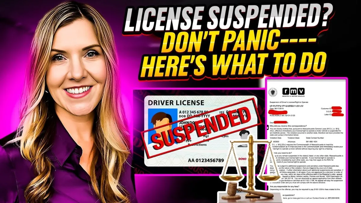 Massachusetts license suspension notice