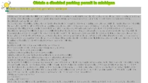 Michigan disabled person parking permit