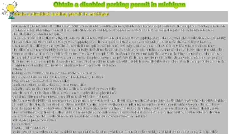 Michigan disabled person parking permit