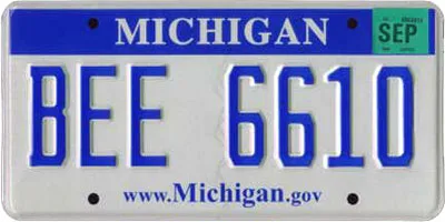 Michigan standard license plate colors