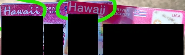 Military ID and Hawaii driver's license
