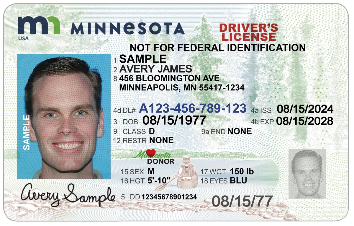 Minnesota driver's license with address