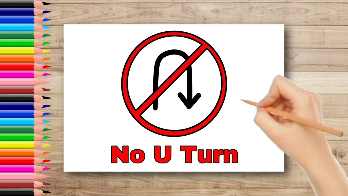 No U-turn sign Michigan
