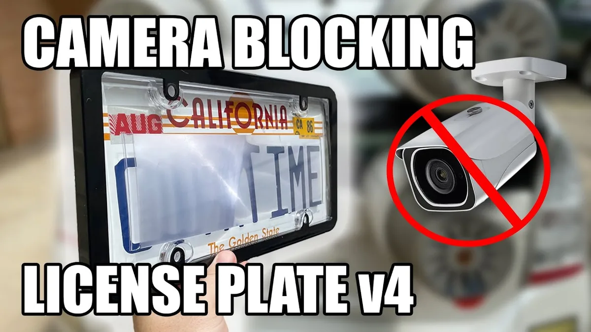 Non-compliant license plate frame covering decal