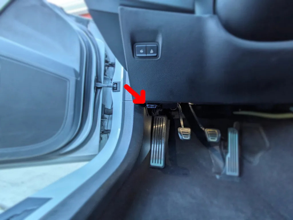 OBD-II port in car