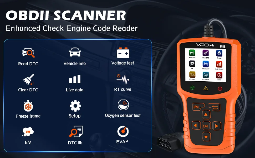 OBD-II scanner checking emissions