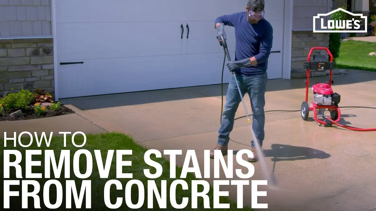 oil stained concrete driveway