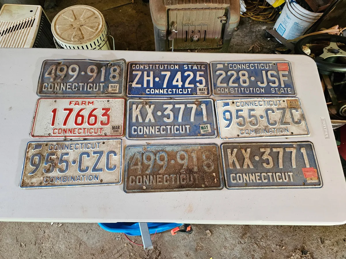 Original vs reproduction Connecticut license plates