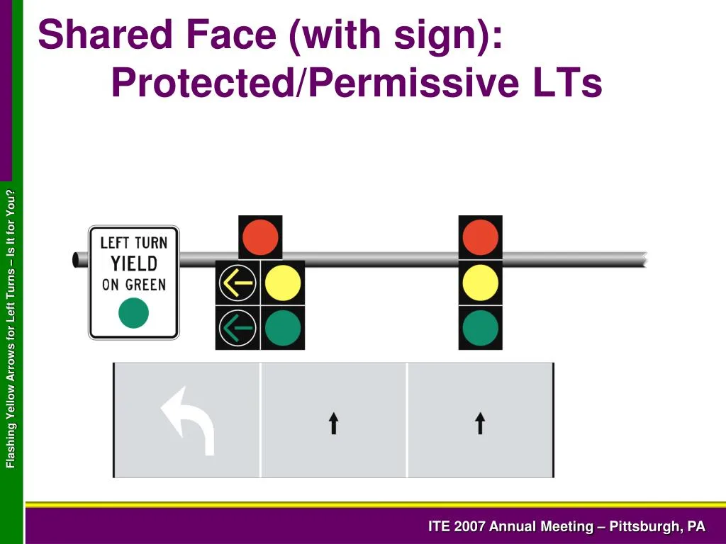 Permissive left turn sign at Indiana intersection