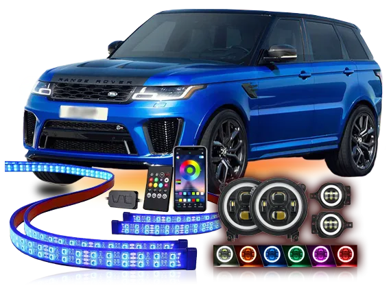 private car with illegal blue lights