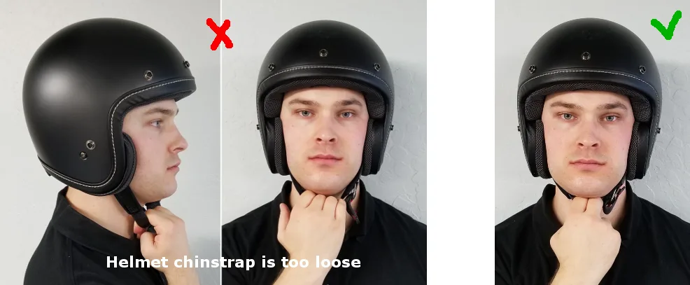 proper motorcycle helmet fit check