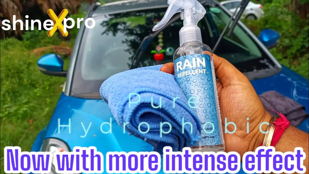 rain repellent water beading on windshield