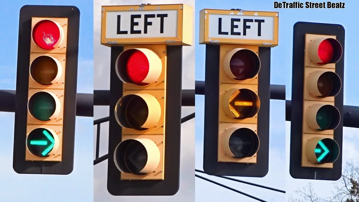 red arrow vs red light traffic signal