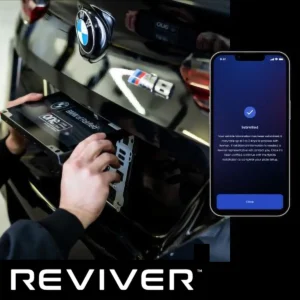 Reviver digital license plate on a car