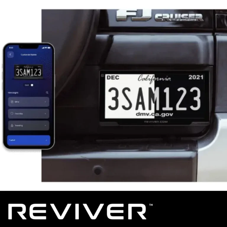 Reviver digital license plate on a car