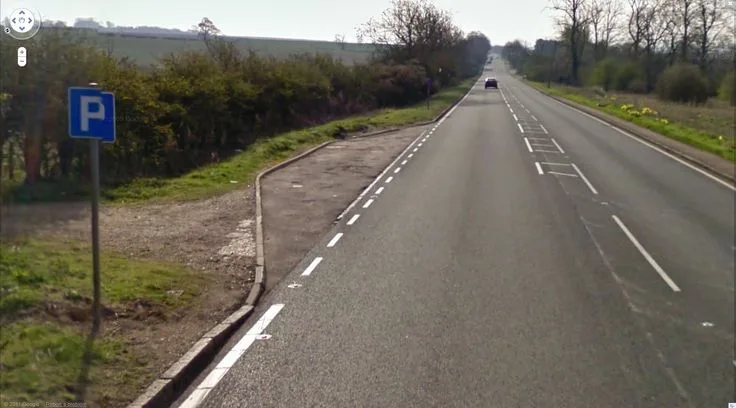 rural road pull-off area