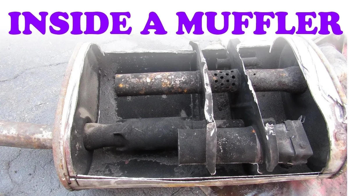 rusted muffler and exhaust pipe