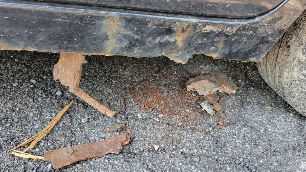 salt corrosion on car undercarriage