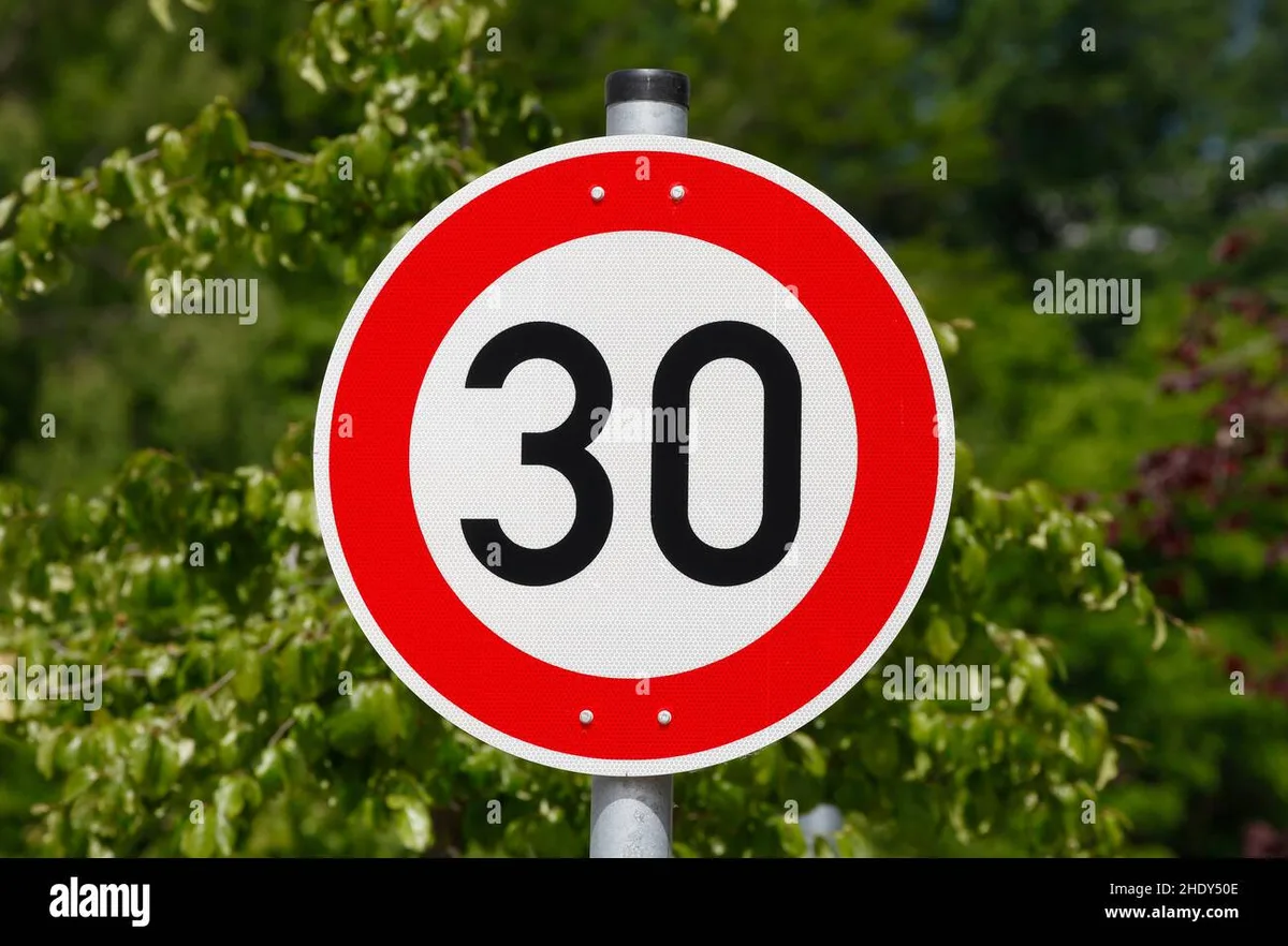 speed limit 30 mph road sign Florida