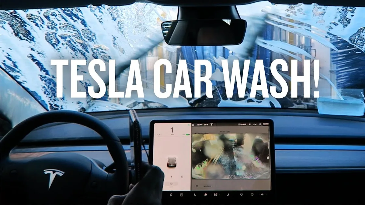 tesla model 3 automatic car wash