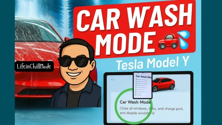 Tesla Model Y car wash mode