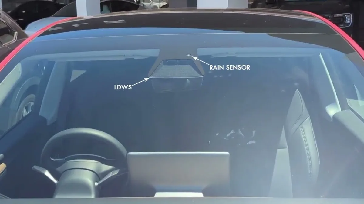 Tesla rain sensor location