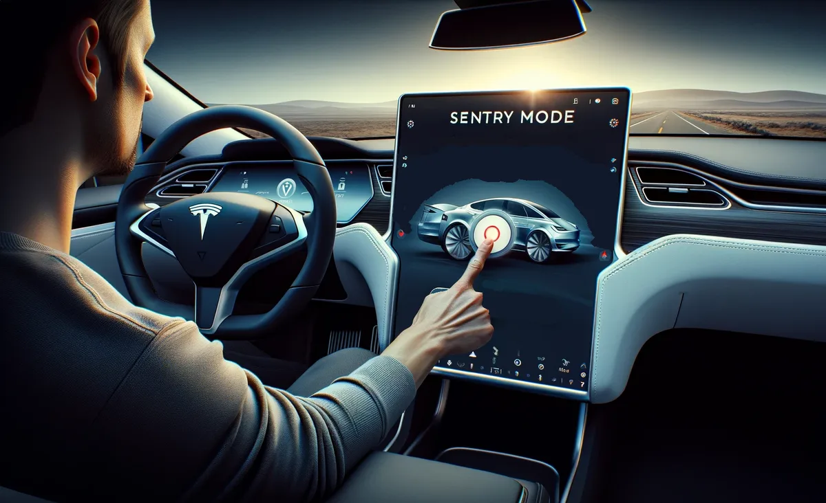 Tesla Sentry Mode touchscreen