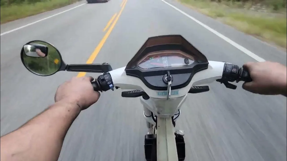 Testing moped speed on level ground