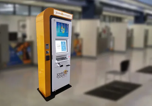 Touchscreen kiosk for vehicle registration renewal