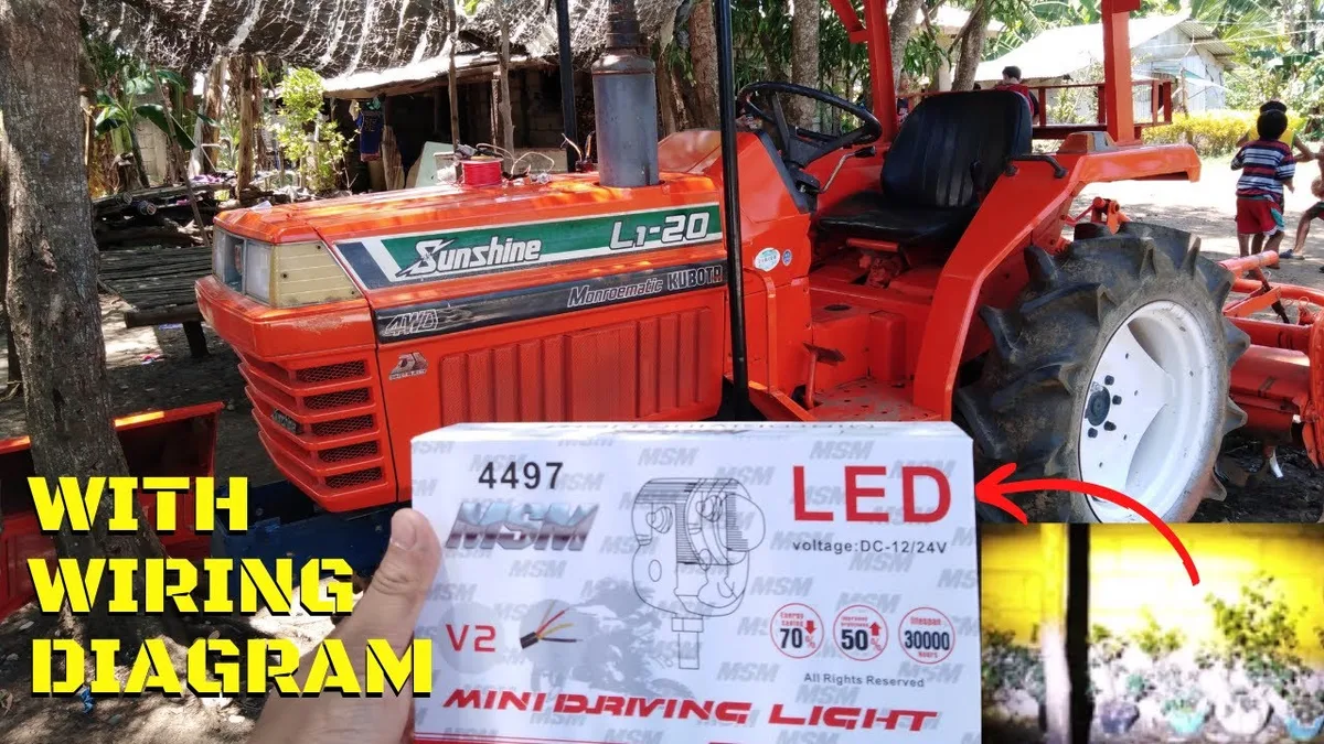 tractor lighting diagram labeled headlights taillights reflectors