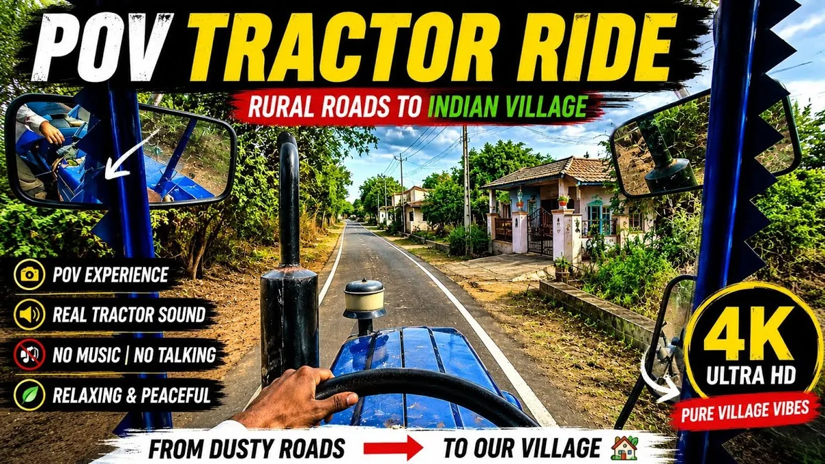 tractor pulling over on rural road