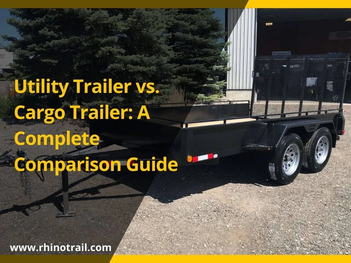 travel trailer and utility trailer side by side