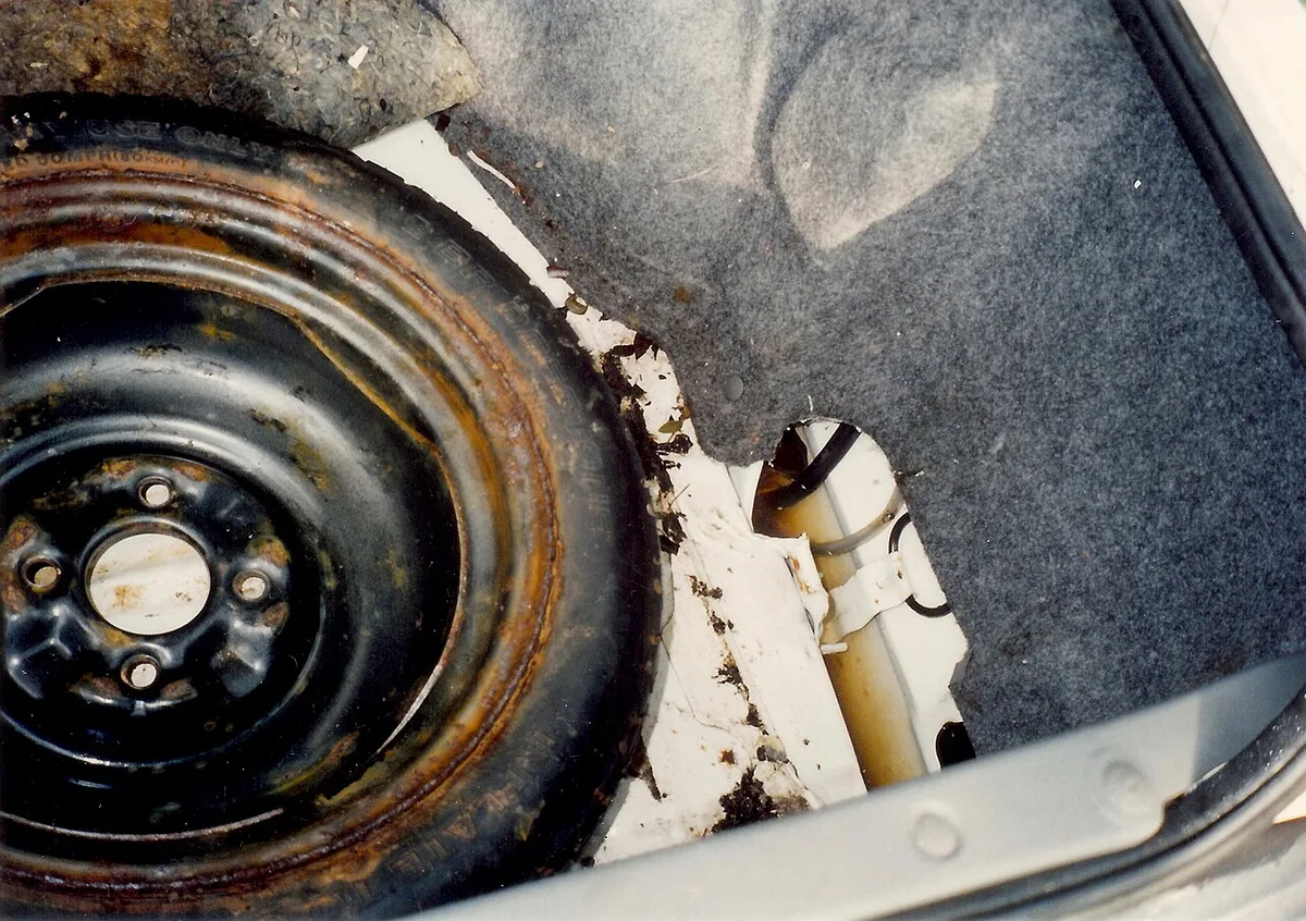 trunk mounted spare wheel