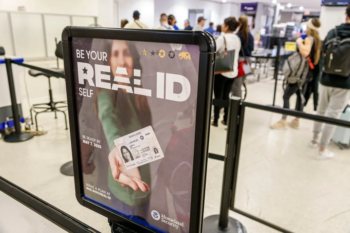 TSA REAL ID sign at airport