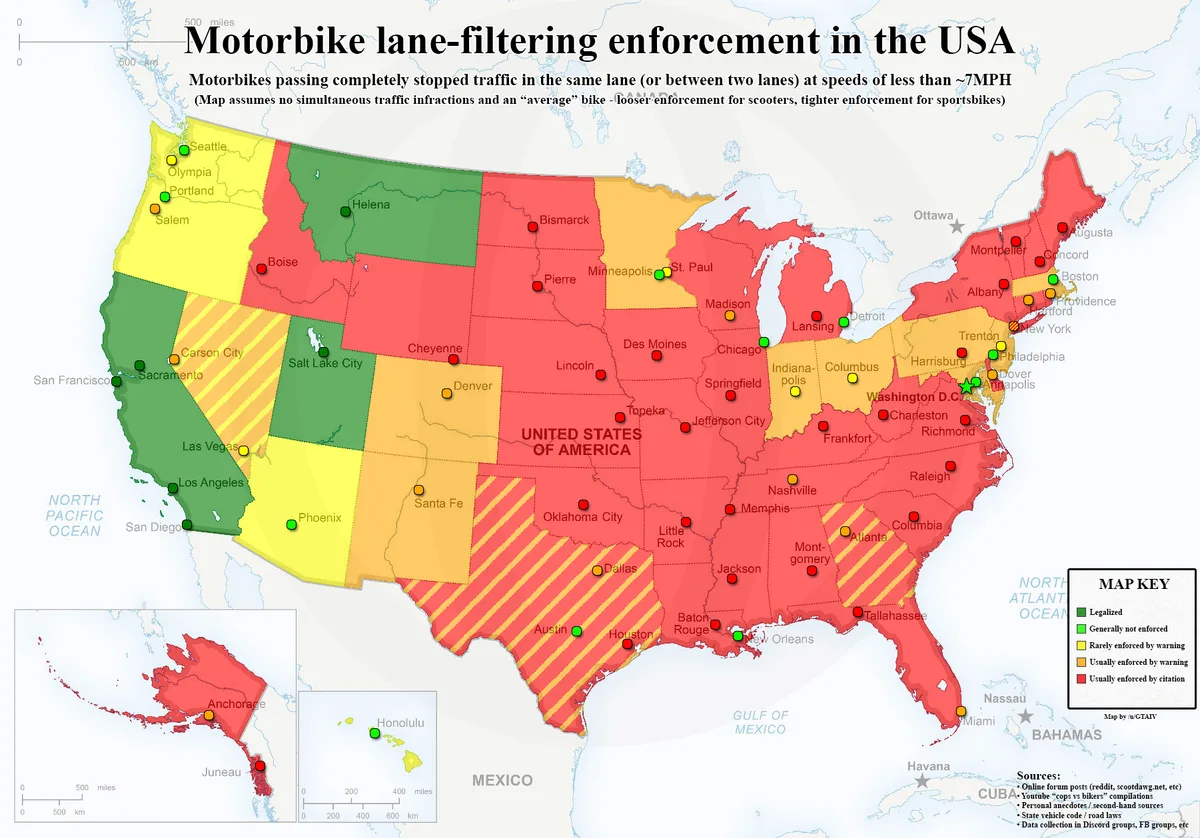 US states with Idaho stop law map