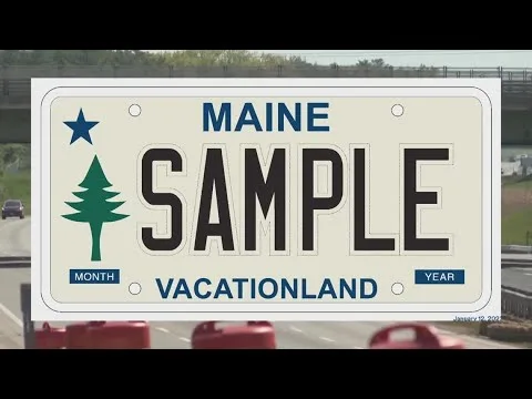 utility trailer with Maine license plate