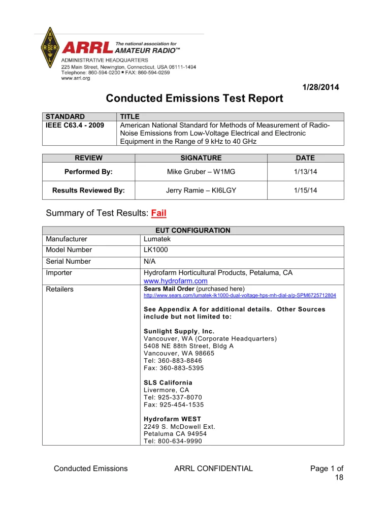 vehicle emissions test failure report