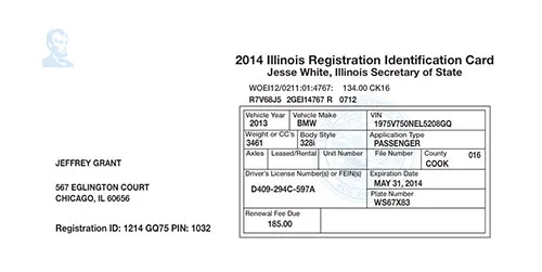 vehicle model year on registration