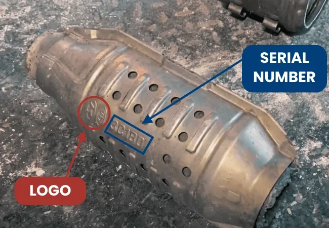 VIN etching catalytic converter