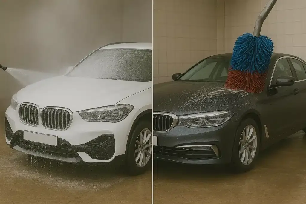water cannon vs soft cloth car wash
