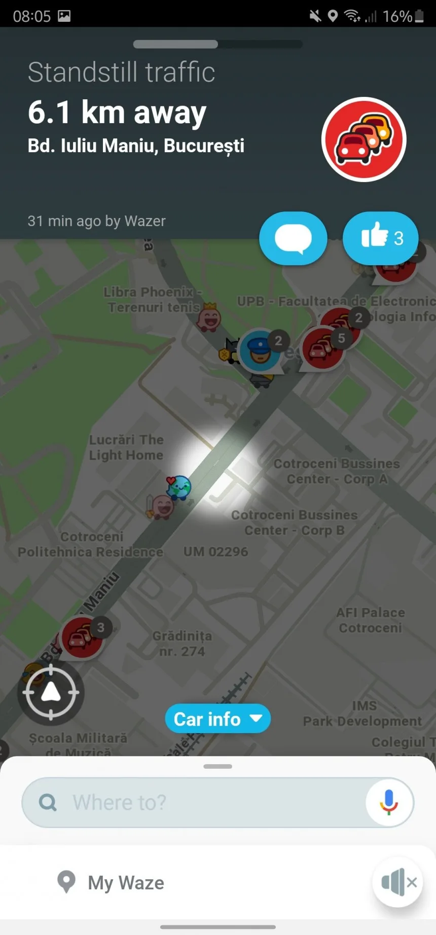 Waze speed trap alert on phone