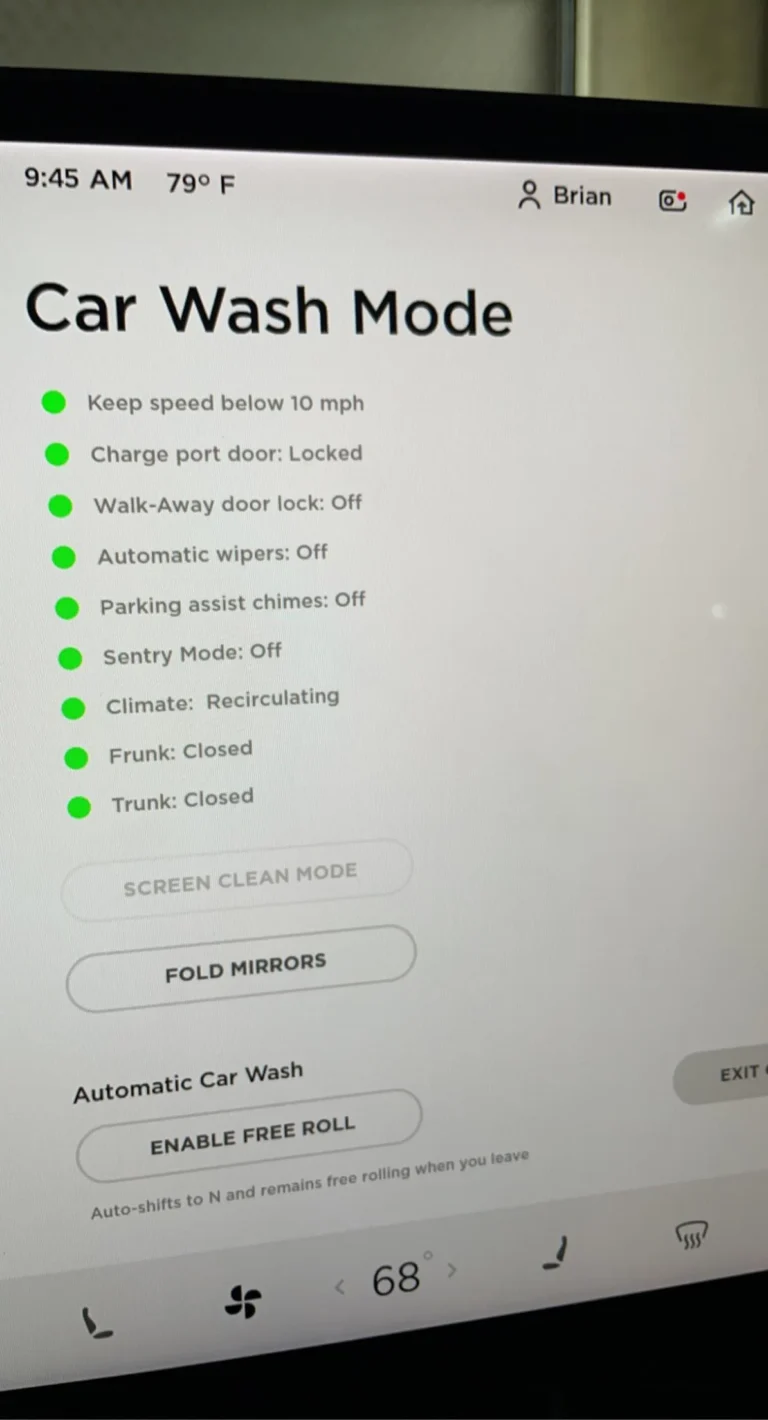 what does car wash mode do in a tesla