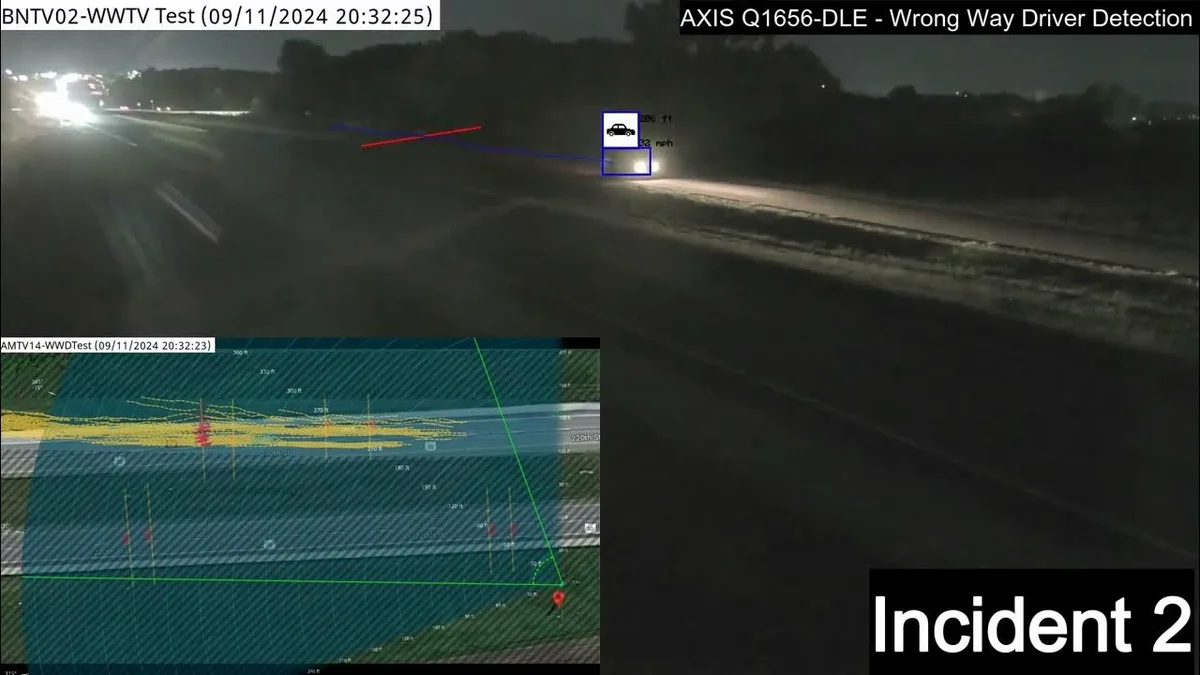 wrong-way detection sensors radar camera