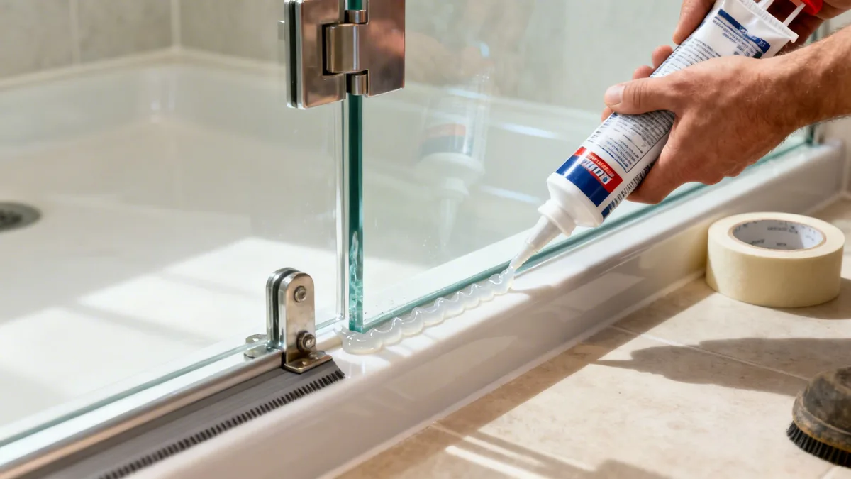 applying shower glass treatment