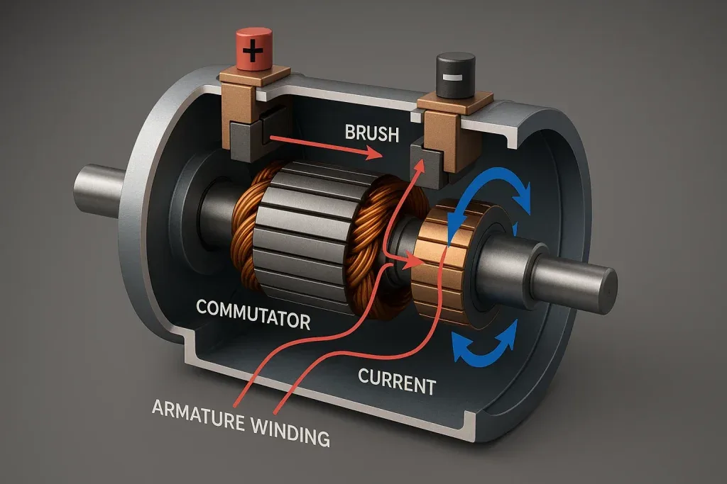 brushed motor commutator carbon dust