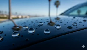 ceramic coating car hood close-up